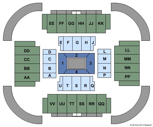 First National Bank Arena TNA Wrestling Seating Chart