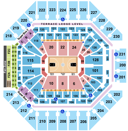 seating chart for AT&T Center - Basketball - eventticketscenter.com
