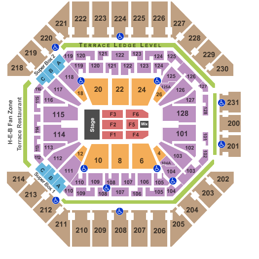 Frost Bank Center End Stage Seating Chart
