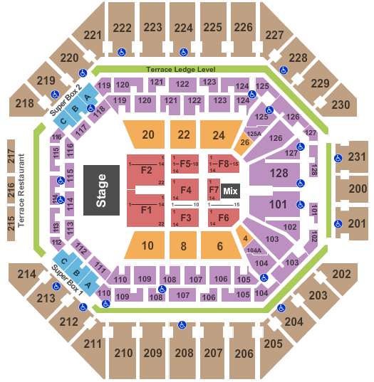 Frost Bank Center Hall and Oates Seating Chart