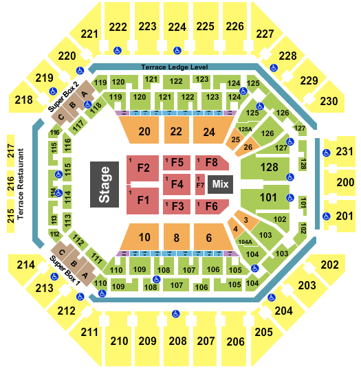 seating chart for AT&T Center - J Cole - eventticketscenter.com