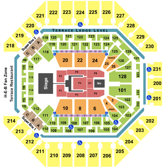 seating chart for AT&T Center - TobyMac - eventticketscenter.com
