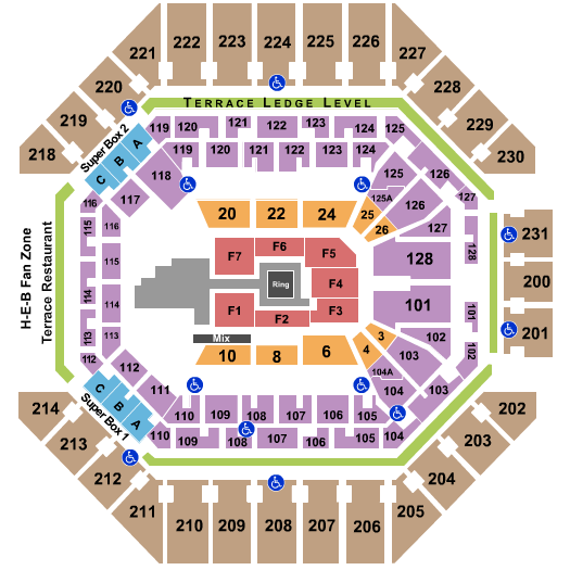 Frost Bank Center Wrestling Seating Chart