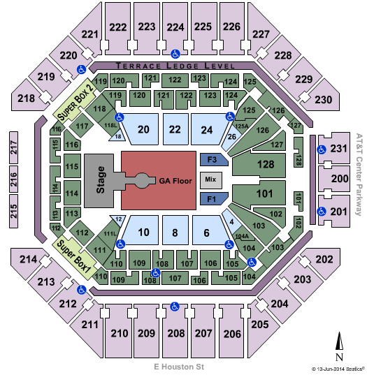 Frost Bank Center Zac Brown Band Seating Chart