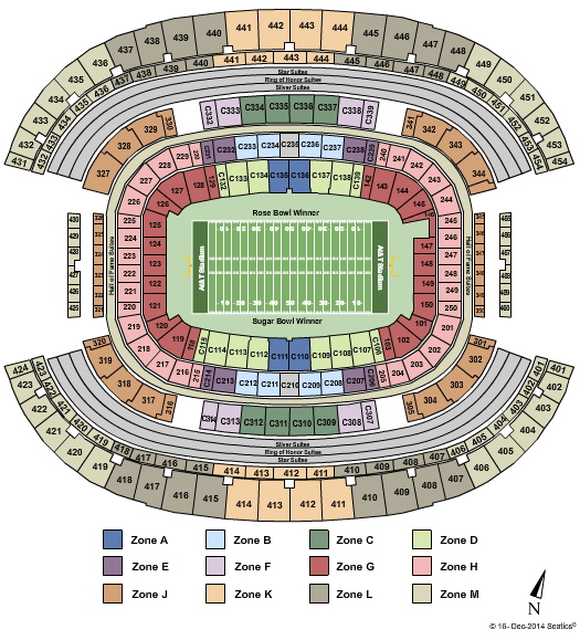 AT&T Stadium Football Zone Seating Chart