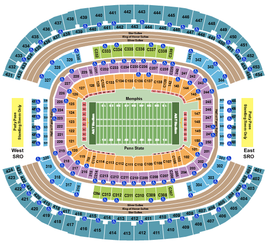 AT&T Stadium 2019 Cotton Bowl Seating Chart