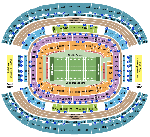 AT&T Stadium 2020 Cotton Bowl Seating Chart