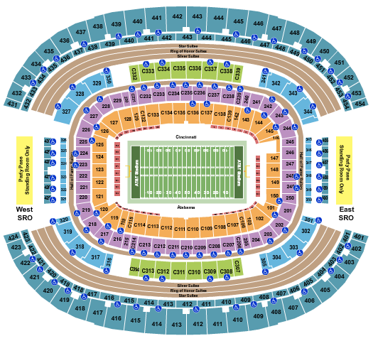AT&T Stadium 2021 Cotton Bowl Seating Chart