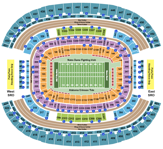 AT&T Stadium 2021 Rose Bowl Seating Chart