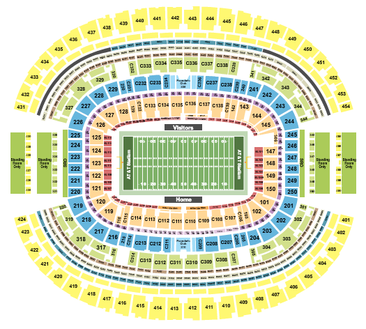 At T Stadium Seating Chart Metallica