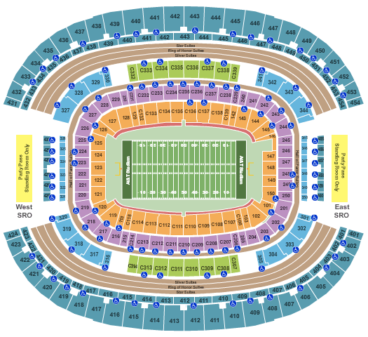 AT&T Stadium Football-SVG Seating Chart