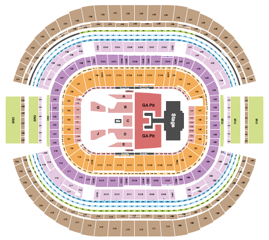seating chart for AT&T Stadium - Luke Combs - eventticketscenter.com