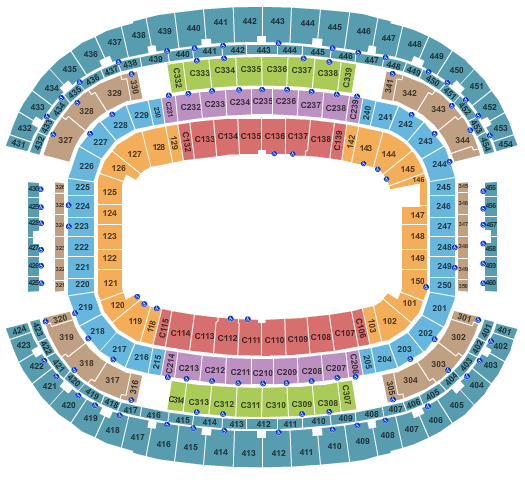 seating chart for AT&T Stadium - Open Floor - eventticketscenter.com