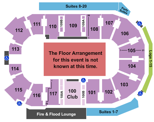 Abbotsford Centre Generic Floor Seating Chart