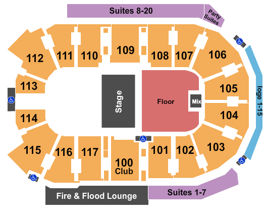 Abbotsford Centre Half House GA Floor Seating Chart