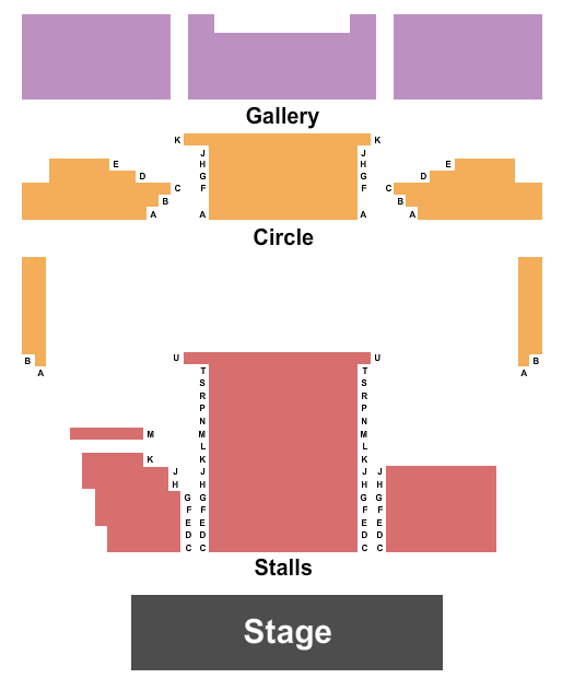 Aberdare Coliseum Stalls/Circle/Gallery Seating Chart