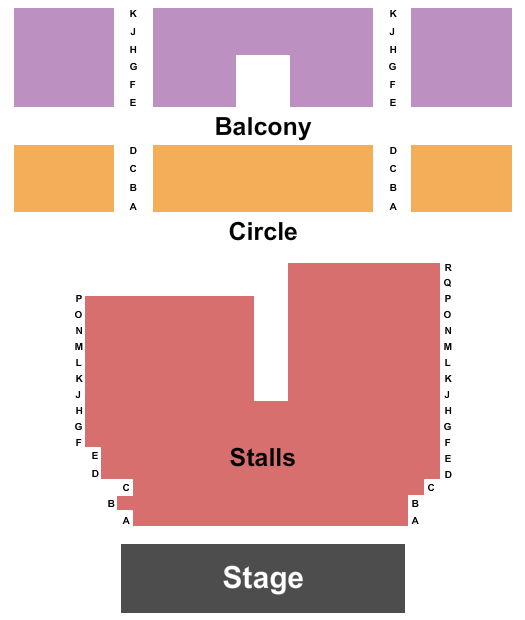 Aberdare Coliseum Stalls & Circle Seating Chart