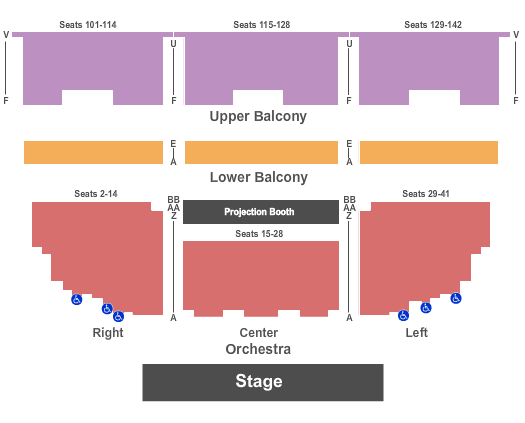 The United Theater on Broadway - Los Angeles End Stage Seating Chart