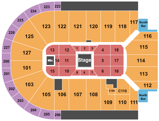 Acrisure Arena Center Stage Seating Chart