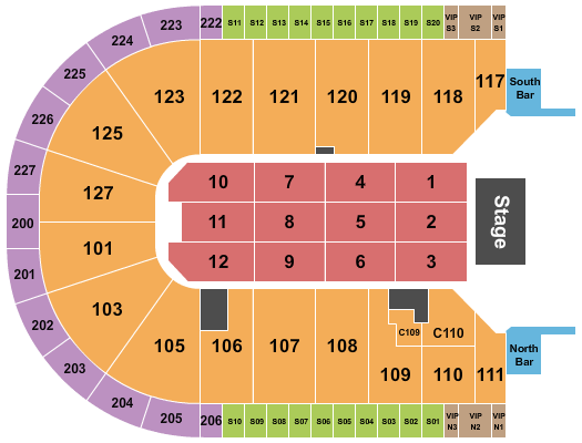 Acrisure Arena End Stage Seating Chart