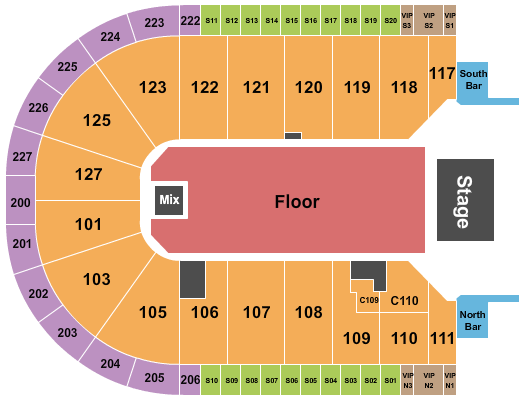 Acrisure Arena Endstage GA Floor Seating Chart