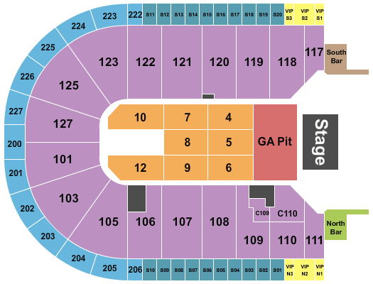 Acrisure Arena Endstage GA Pit 2 Seating Chart