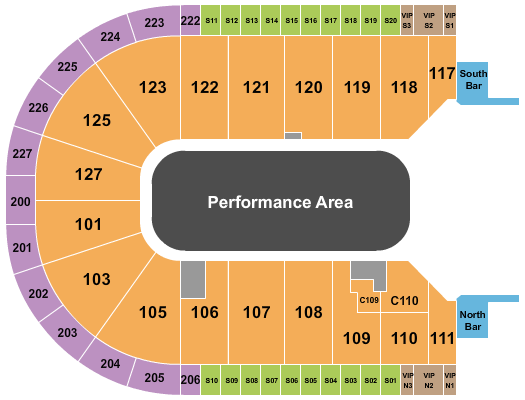 Acrisure Arena Performance Area Seating Chart