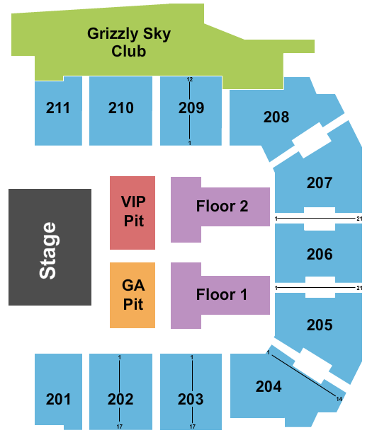 Adams Event Center Endstage 2 Seating Chart
