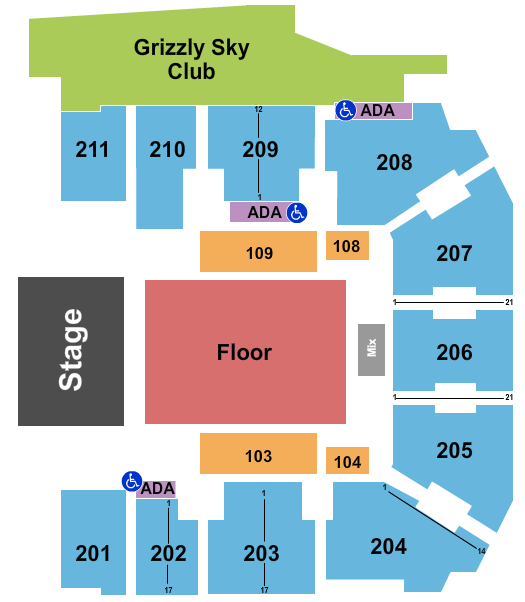 Adams Event Center Halfhouse Seating Chart