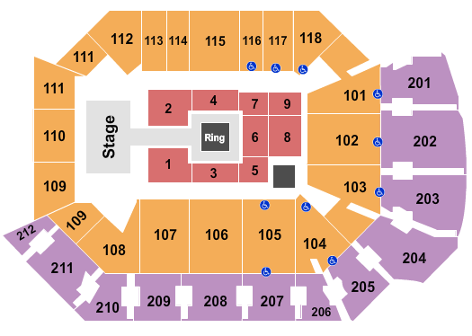 Addition Financial Arena AEW Seating Chart