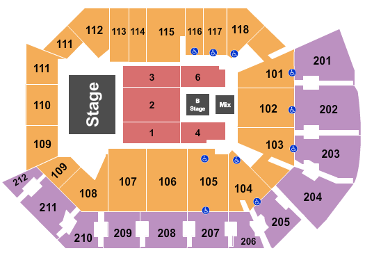 Addition Financial Arena B Stage Seating Chart
