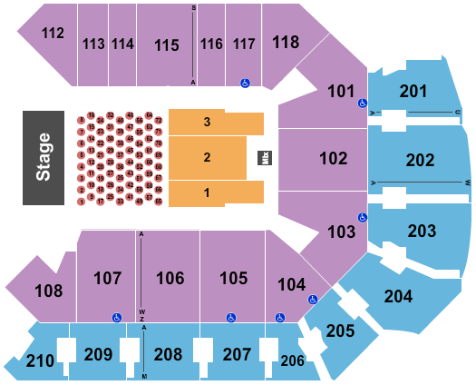 Addition Financial Arena Endstage Tables Seating Chart