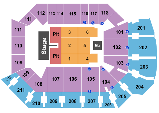 Addition Financial Arena Endstage GA Pit Seating Chart