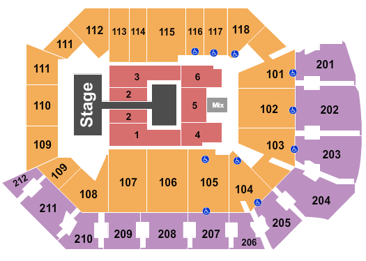 Addition Financial Arena The Reunion Tour Seating Chart