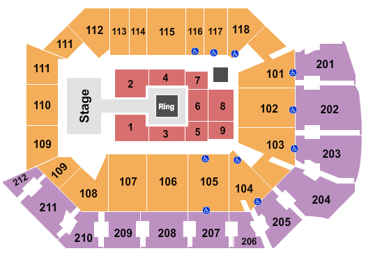 Addition Financial Arena Wrestling Seating Chart