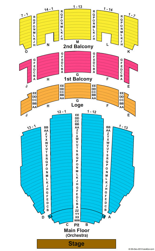 Adler Theatre End Stage Seating Chart