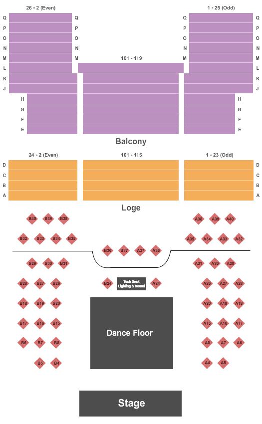 Admiral Theatre - Bremerton Endstage - Dance Party Seating Chart