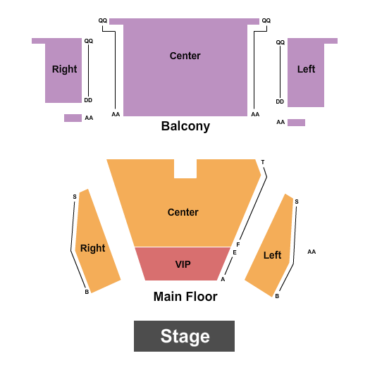 Aetos Center EndStage/VIP Seating Chart