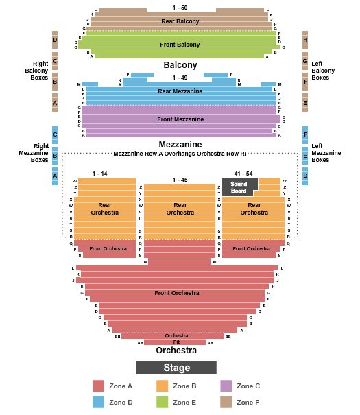 Ahmanson Theatre End Stage Int Zone Seating Chart
