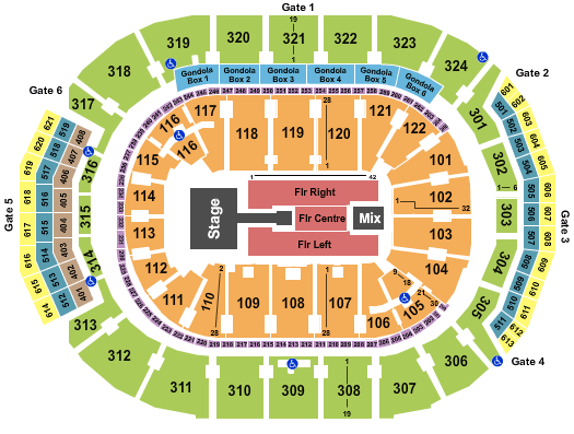 Scotiabank Arena Shania Twain 2018 Seating Chart