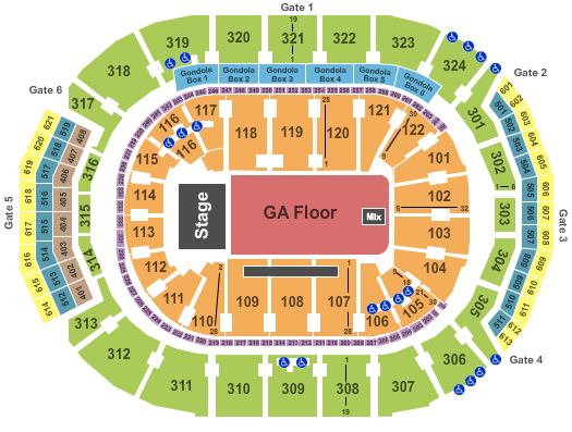 Scotiabank Arena West End Stage GA Seating Chart