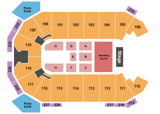 Akins Arena at The Classic Center Endstage GA Pit 3 Seating Chart