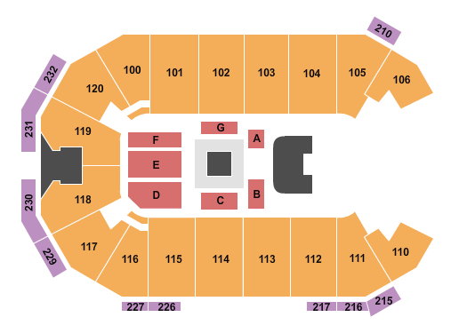 Akins Arena at The Classic Center Wrestling - AEW Seating Chart