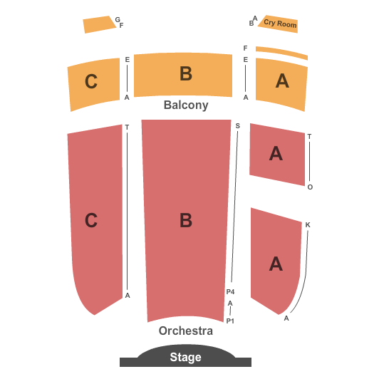 Find your seats with this Aladdin Theater Seating Chart