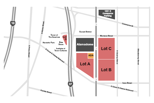 Alamodome Parking Lots seating chart
