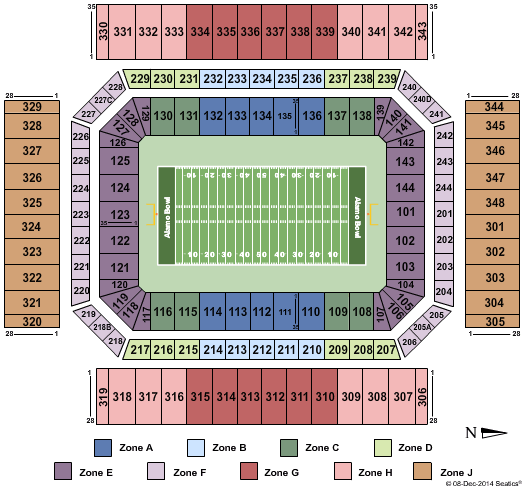 Alamodome Alamo Bowl Int Zone Seating Chart