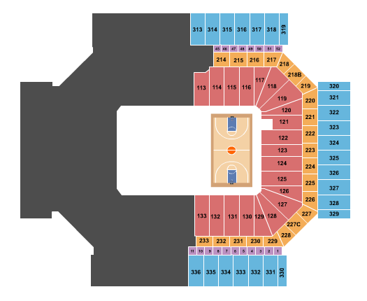 Alamodome Basketball - South Court Seating Chart