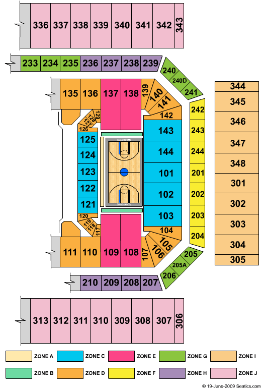 Alamodome NCAA Basketball Zone Seating Chart