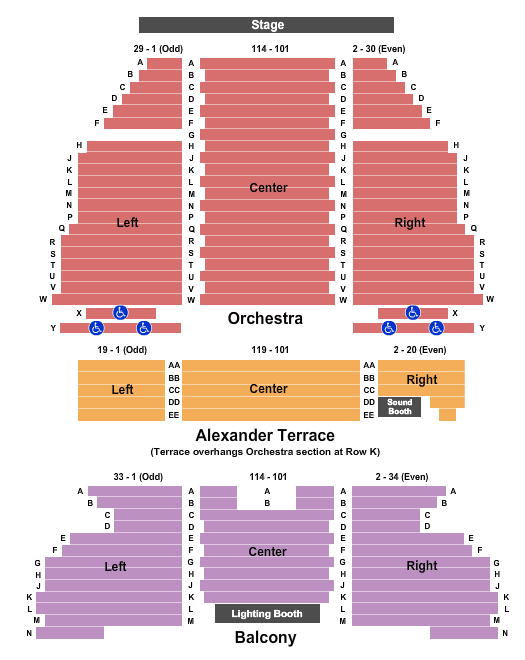 Alex Theater Seating Chart