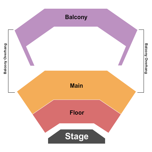 Algonquin College Commons Theatre GA Floor/Main/Balc Seating Chart
